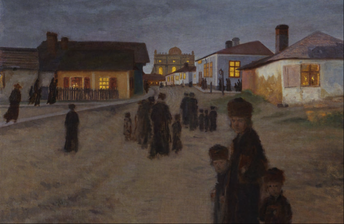 Oil painting - Friday Evening in Brody by Isidor Kaufmann